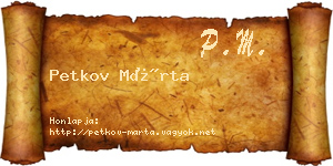 Petkov Márta névjegykártya