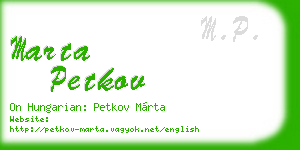 marta petkov business card